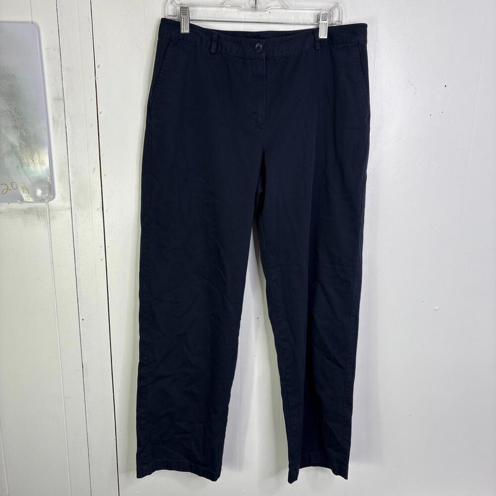 Ll Bean Pants Womens Size 12 Bayside Favorite Fit Navy Cotton Career Casual